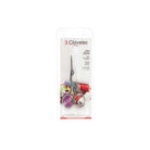 Packaging of 3 Claveles scissors on a white background