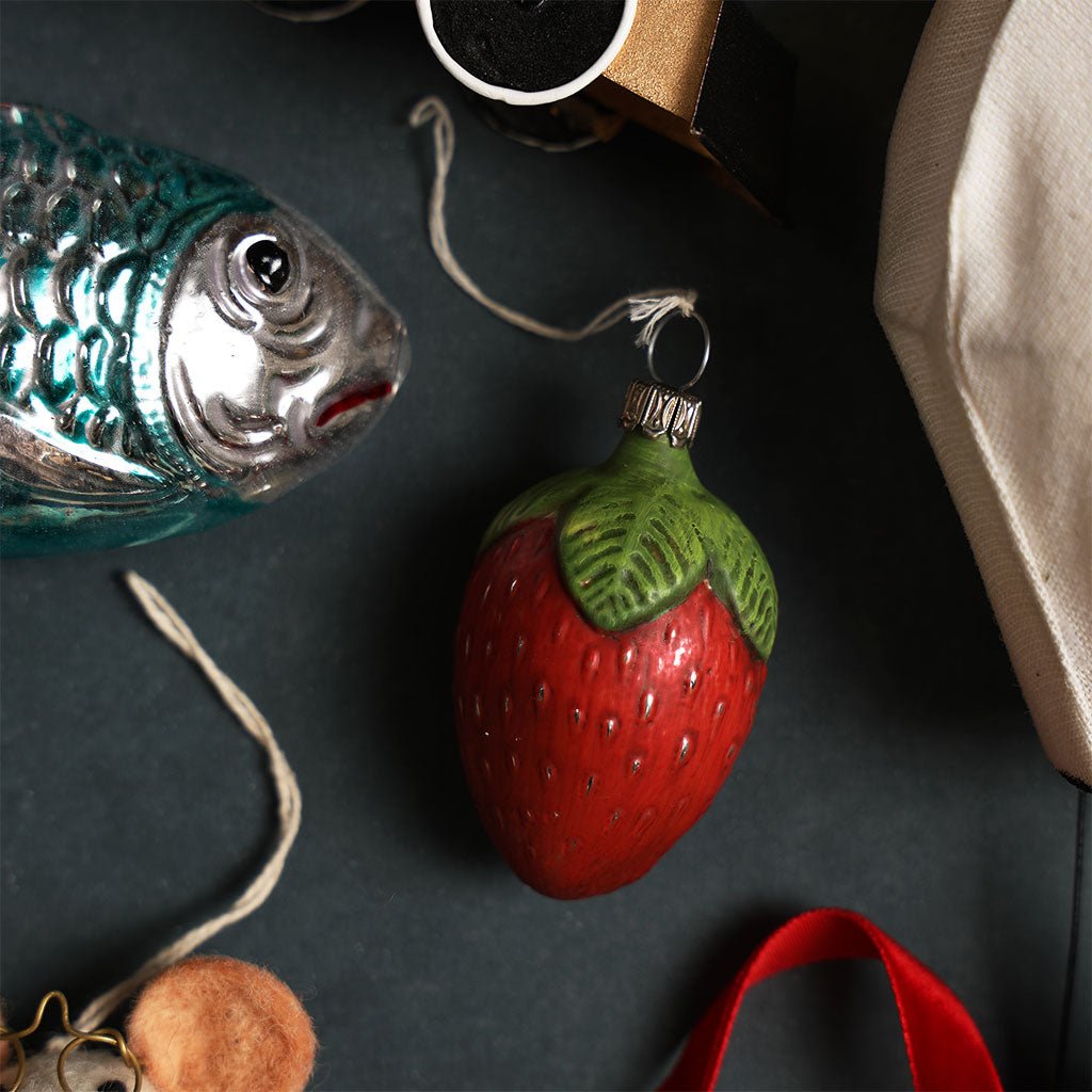 Strawberry Glass Ornament Boston General Store