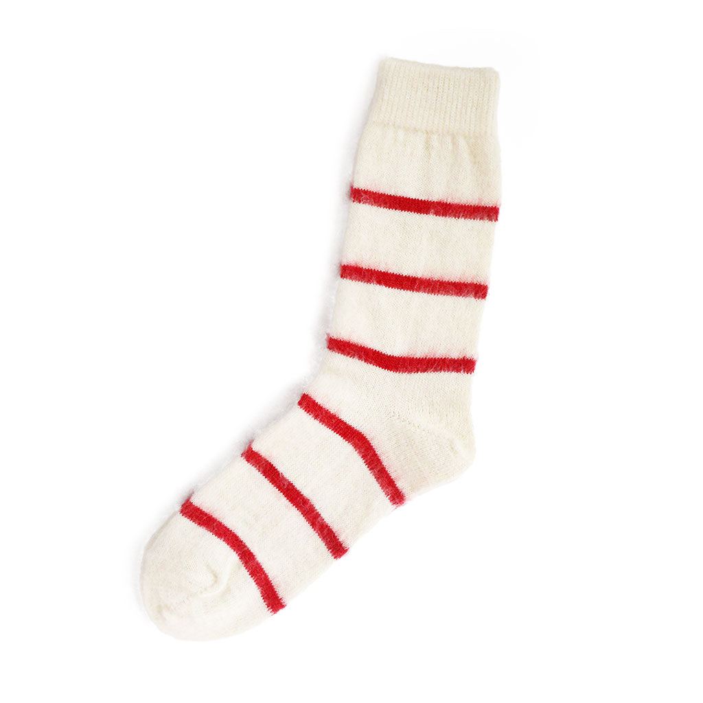 Mohair Wool Border Sock    at Boston General Store