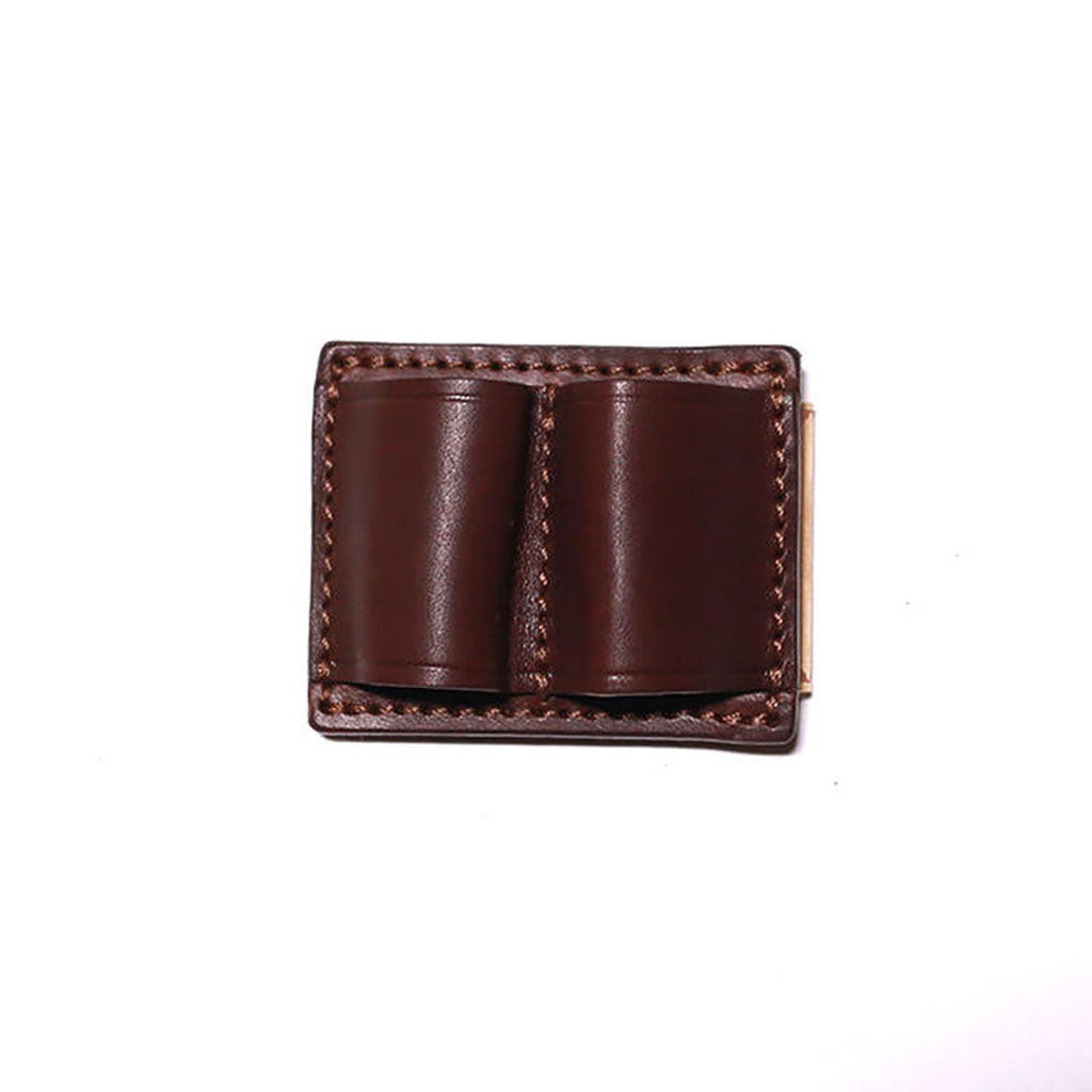 Leather and Brass Clip Pen Holder Brown at Boston General Store