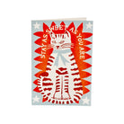 large blue and red greeting card featuring a cat illustration and the text, Stay as sweet as you are