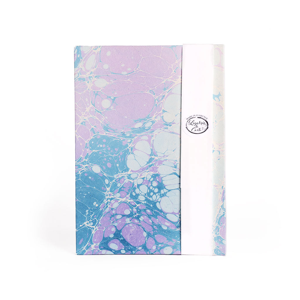 Coptic Marbled Paper Notebooks T7 (Pink + Blue + Cream)   at Boston General Store