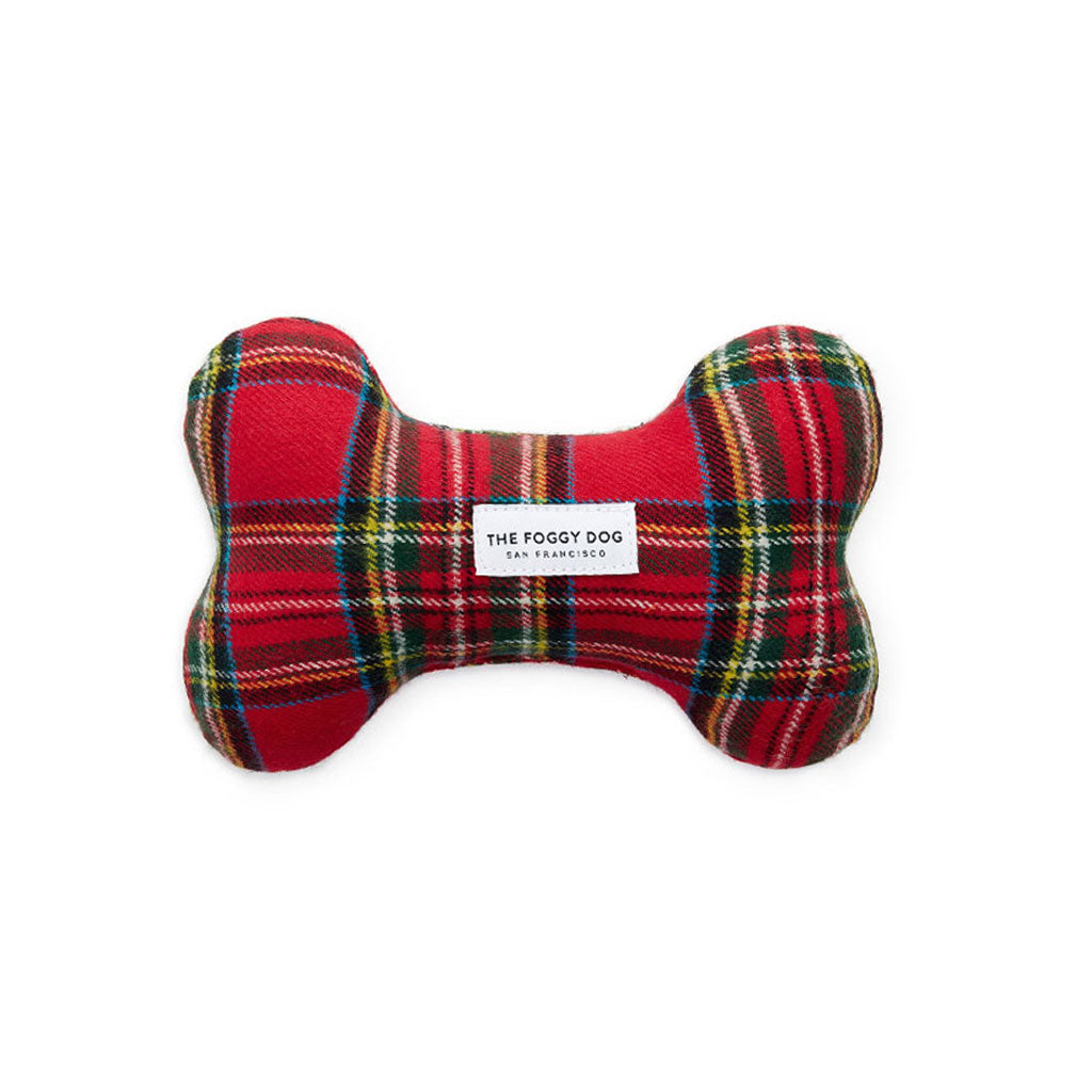 Tartan Plaid Squeaky Dog Toy    at Boston General Store