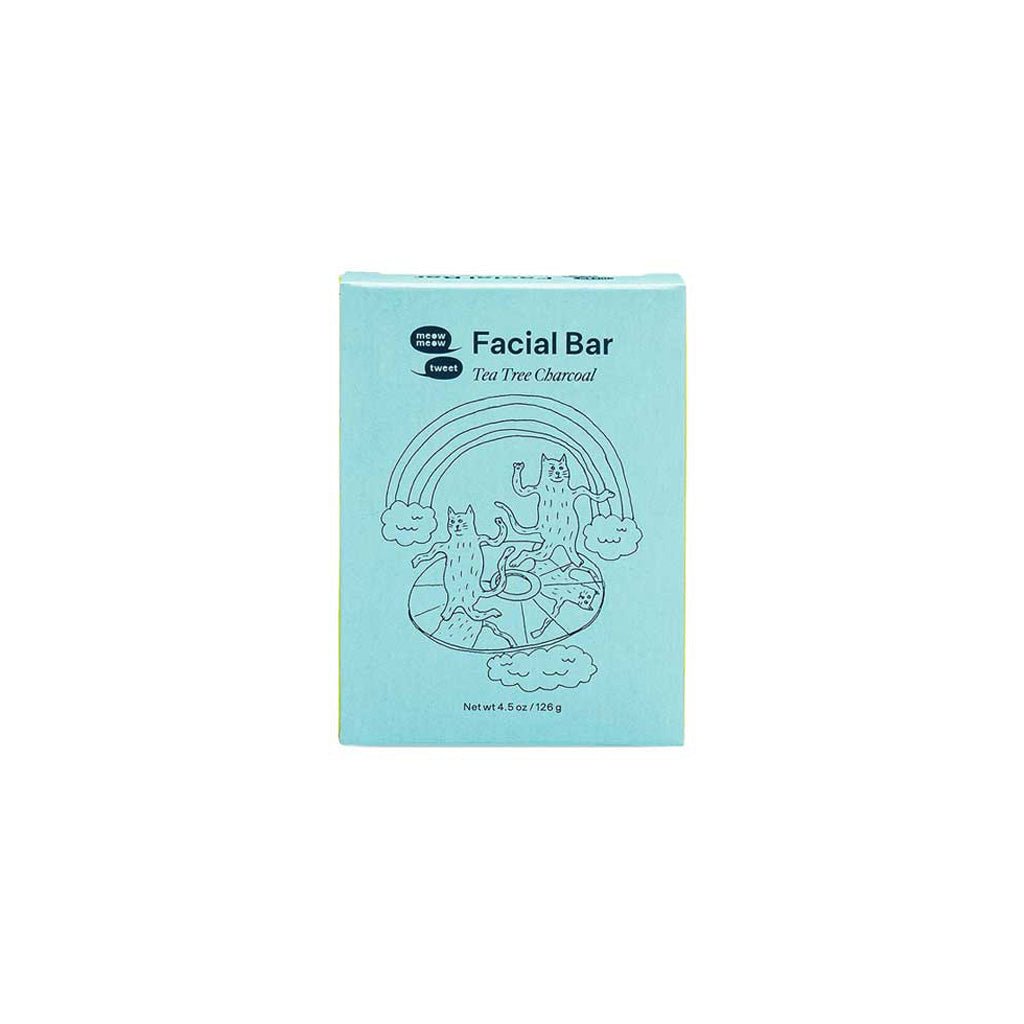 Facial bar packaging with a rainbow design on a white background