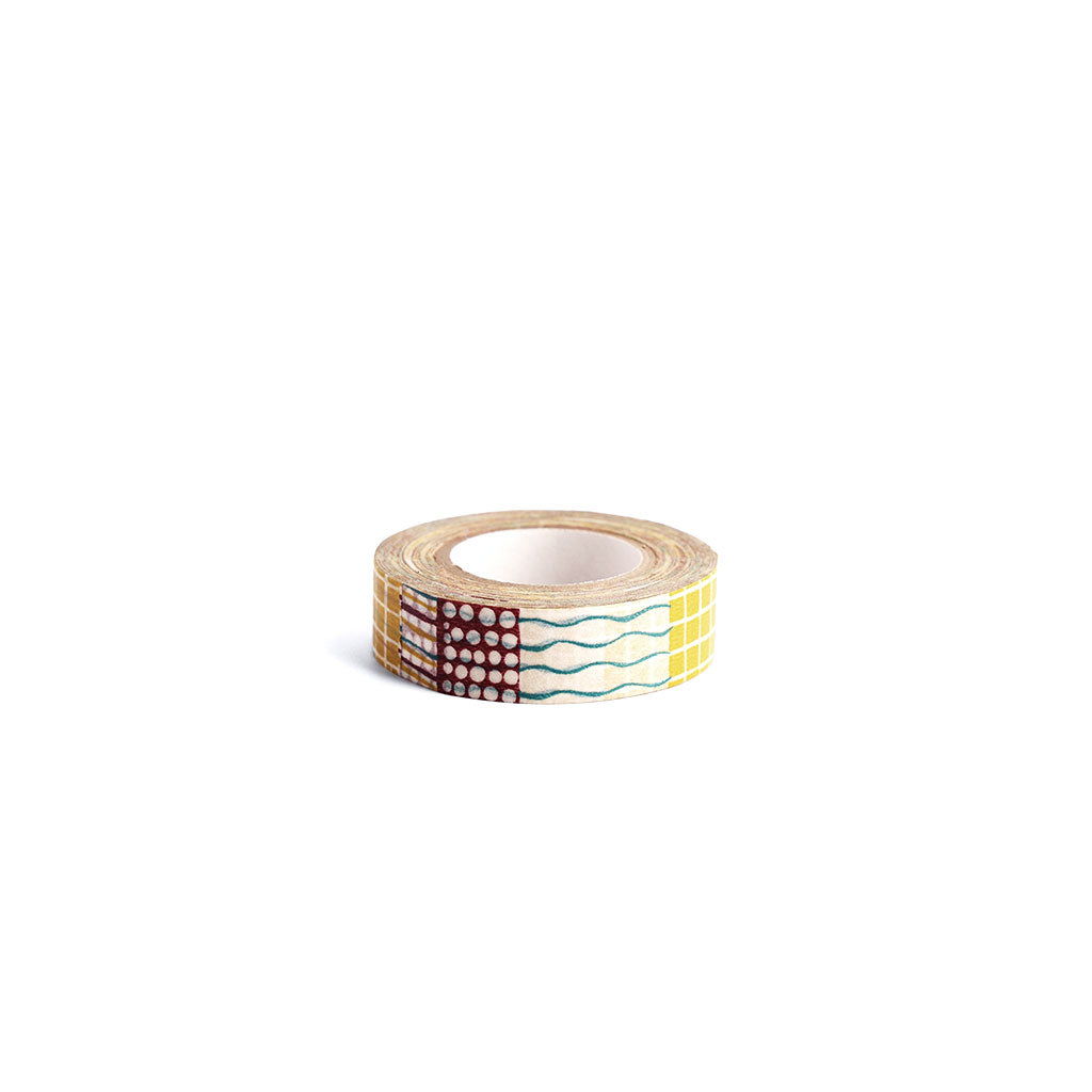 Mihoko Seki "Textile" Washi Tape Mustard   at Boston General Store