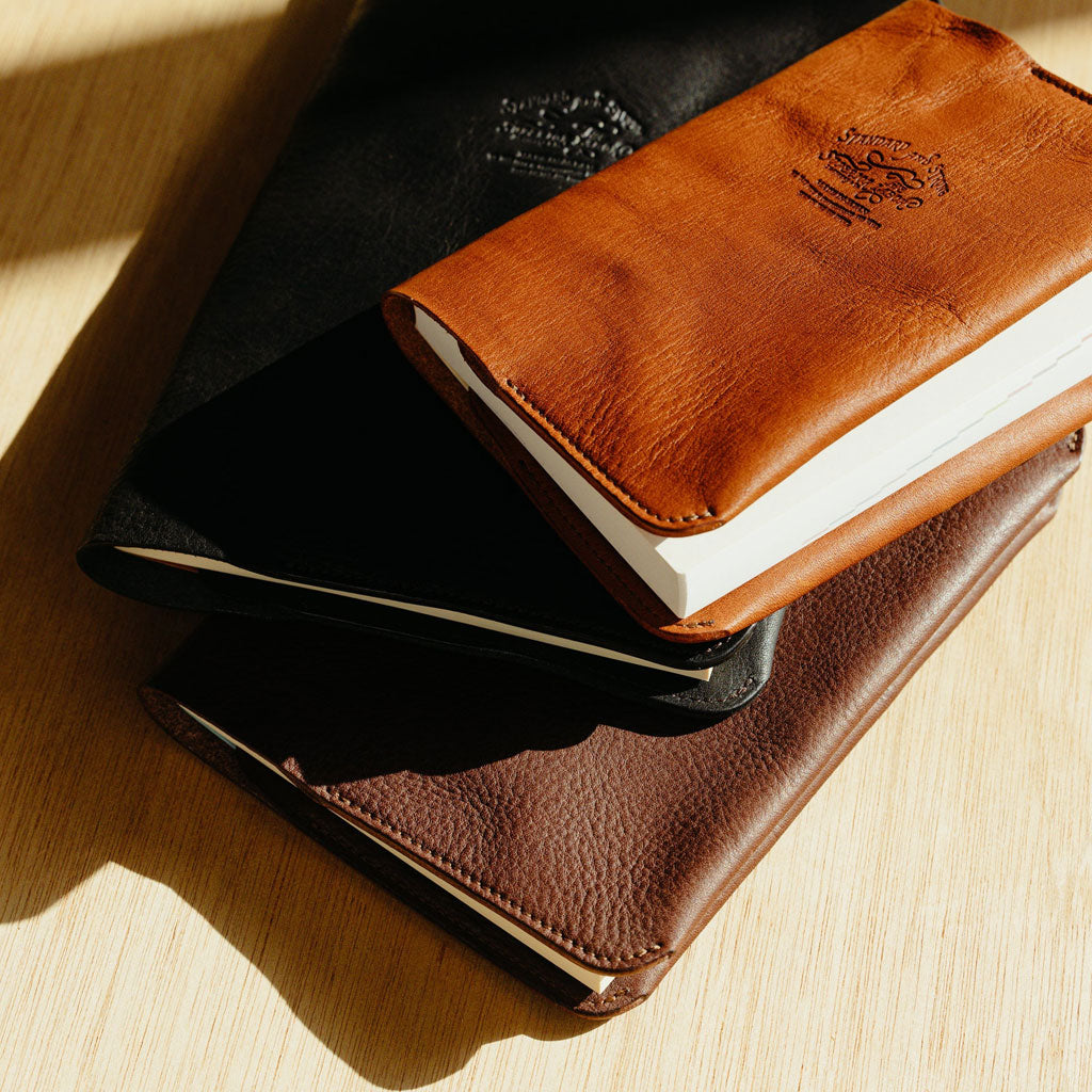 Textured Leather Notebook Cover at Boston General Store