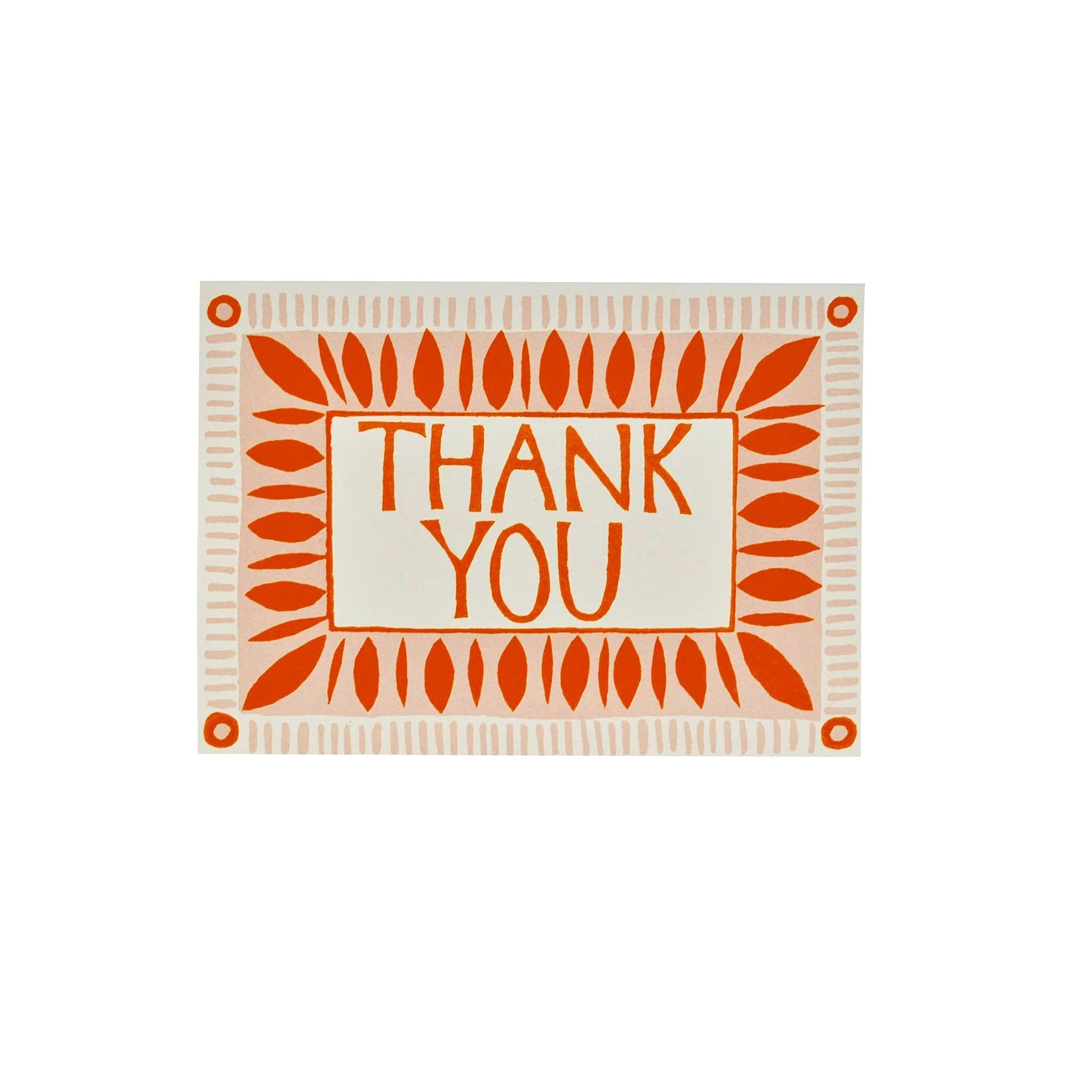 thank you card with orange leaf border