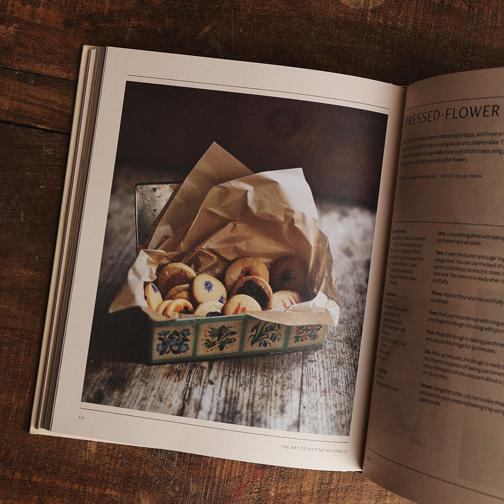 An interior page of "The Art of Gifting Naturally Book" 