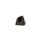 Matte black leaf razor stand on white background