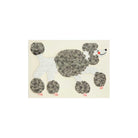 Stylized illustration of a poodle on a beige background