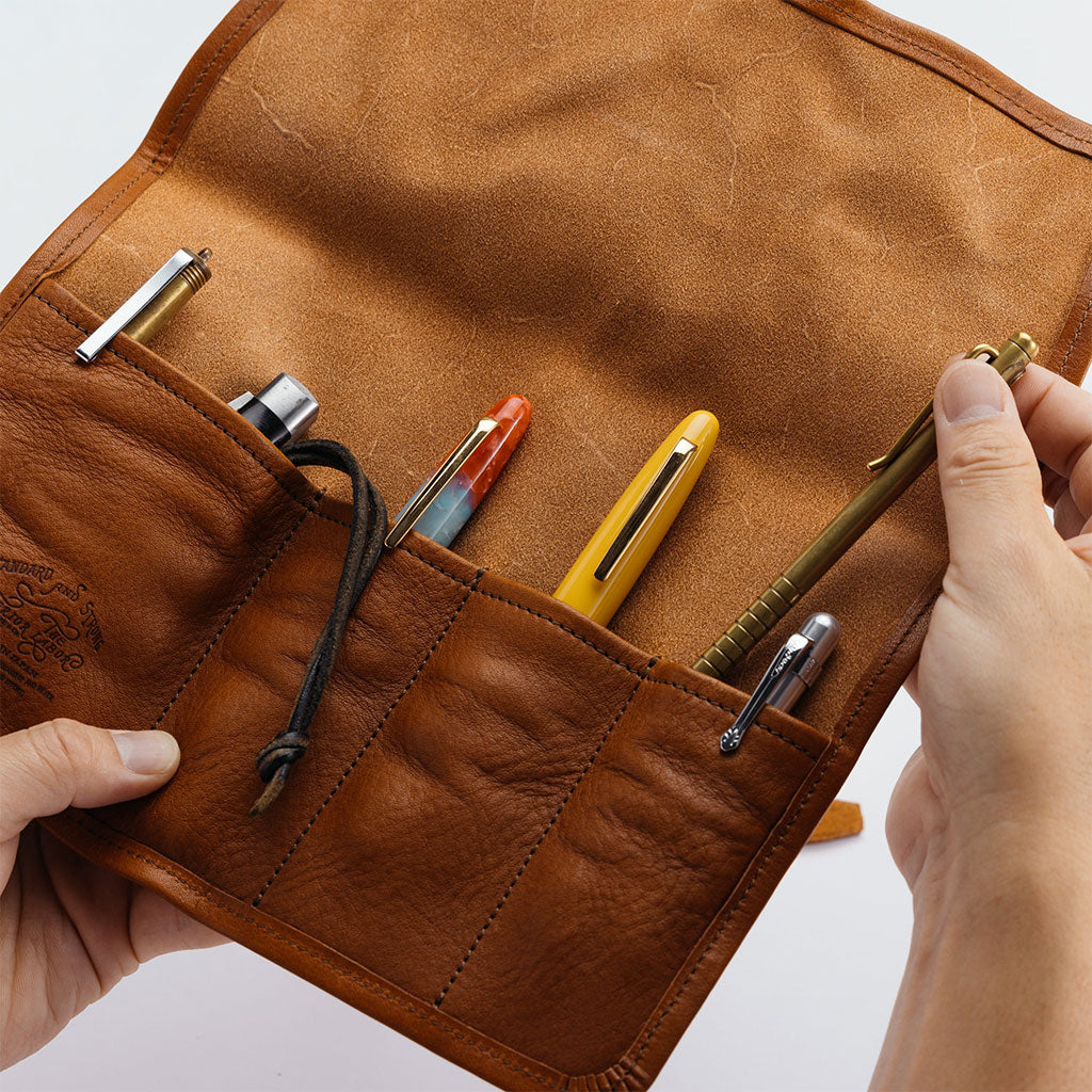 Leather Pen Roll at Boston General Store