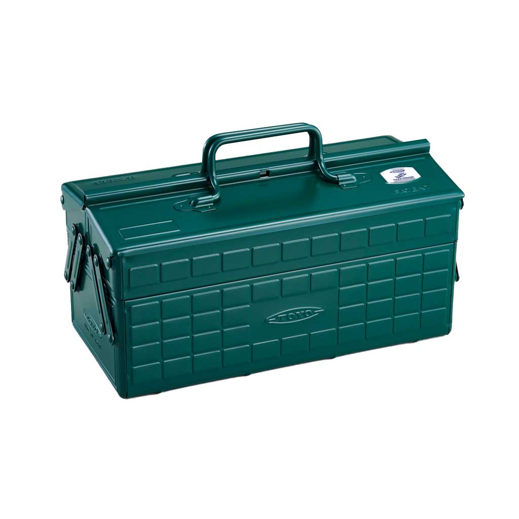 Toyo Steel Medium Two-Level Toolbox - Antique Green