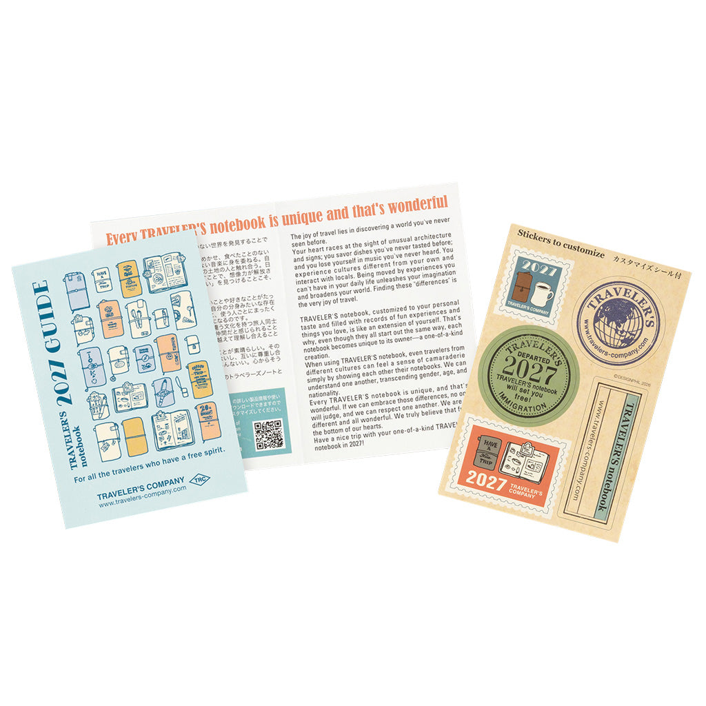 A Traveler's Passport Notebook 2027 Diary guide on white background