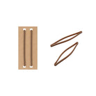 Set of two brown connecting rubber bands for traveler's card-size notebook on white background