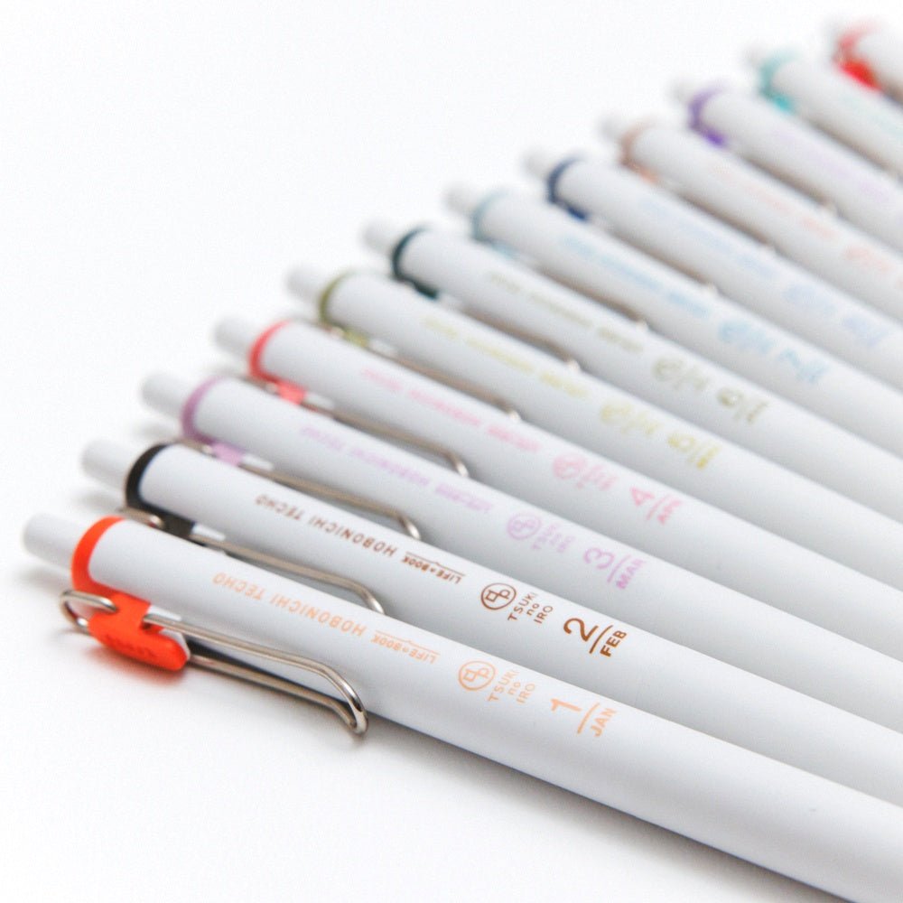 Hobonichi TSUKI no IRO: Uniball One - July-Dec Set with Case