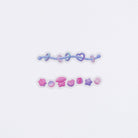 Two long border pastel decorative stickers with playful designs on a white background