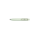 Mint green uniball one p gel pen with wire pen clip on white background