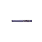 Dark blue uniball one p gel pen with wire pen clip on white background