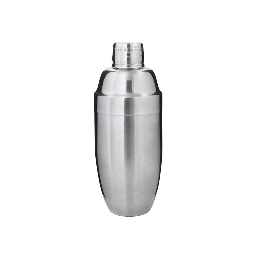 Mirror finish of Usagi Cobbler cocktail shaker on white background