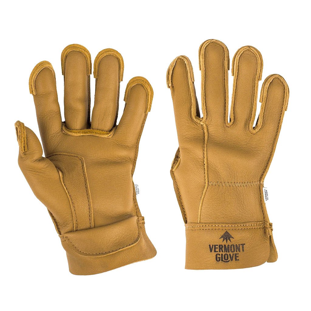 A pair of clean leather Vermonter Work Gloves.