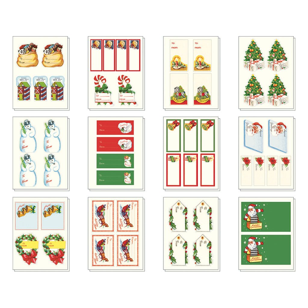 Vintage Christmas Stickers in Tin Boston General Store