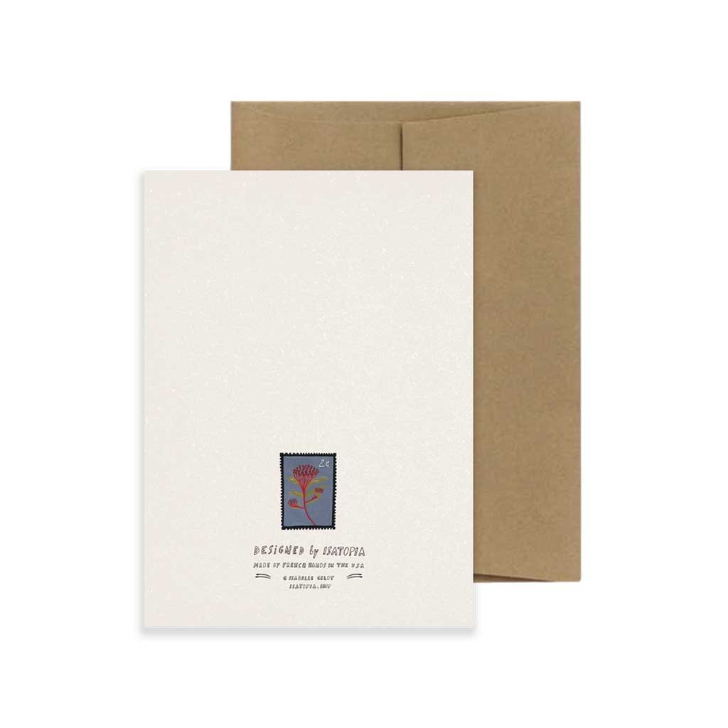 Vintage Stamp Flower Greeting Card Boston General Store