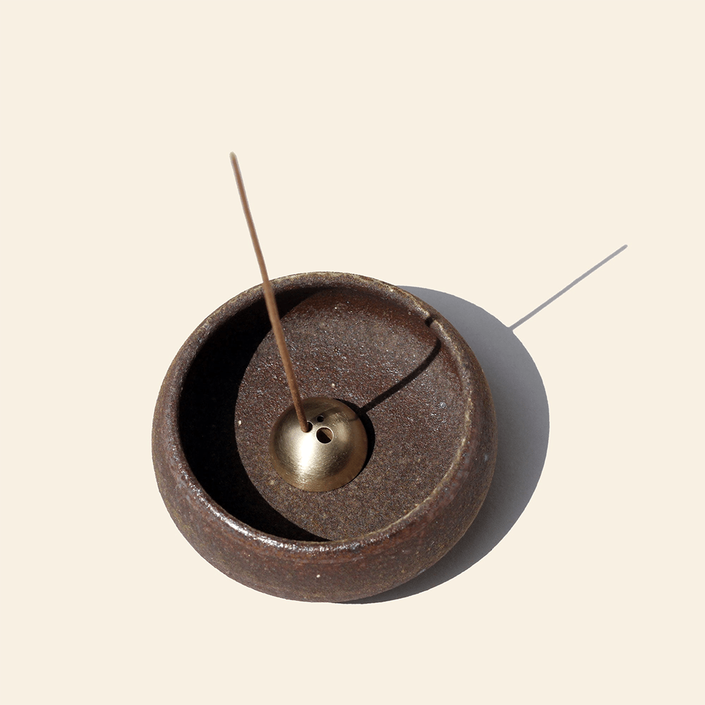 Wabi Sabi Incense Bowl &amp; Brass Dome Incense Holder Boston General Store