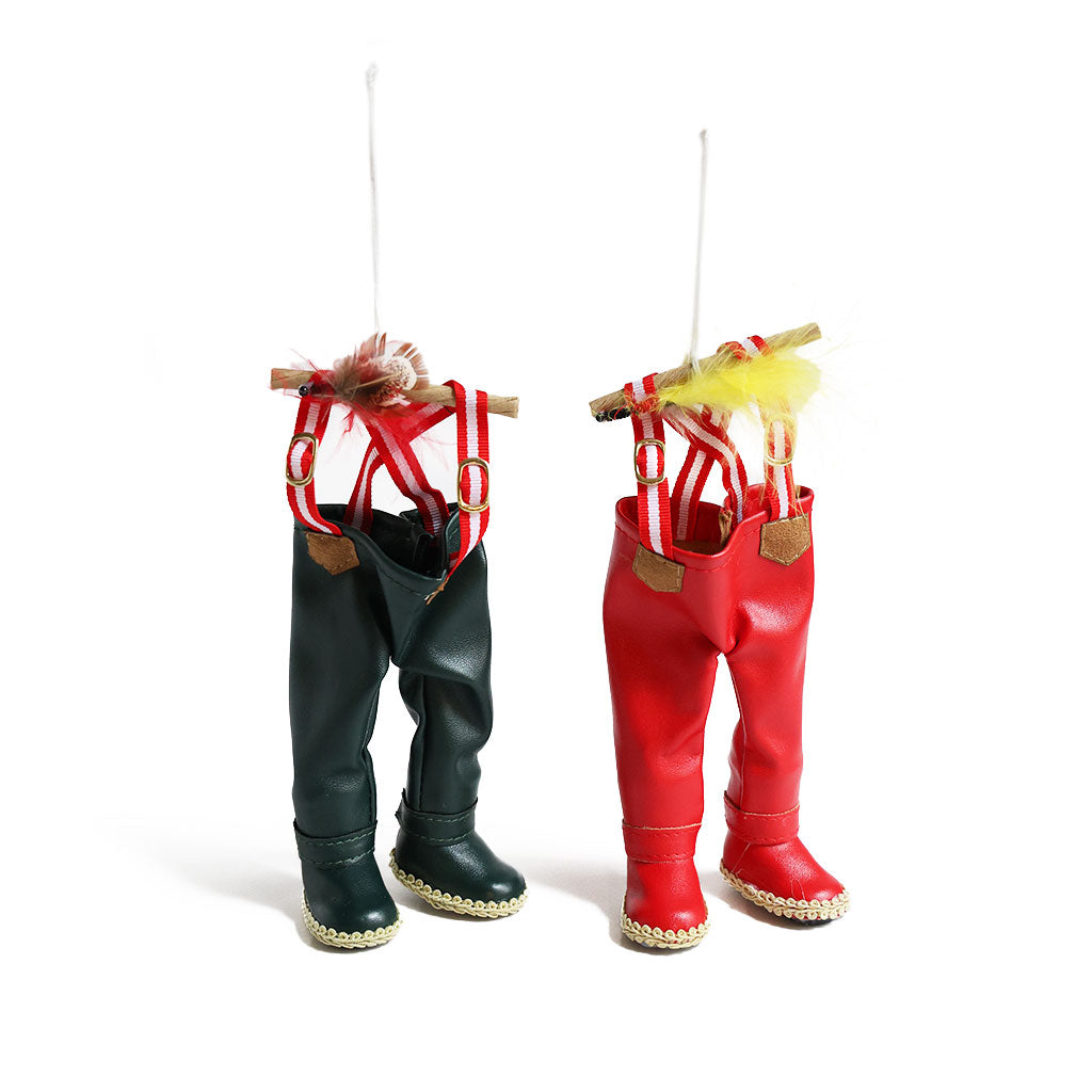 Fisherman Santa Waders Ornament    at Boston General Store