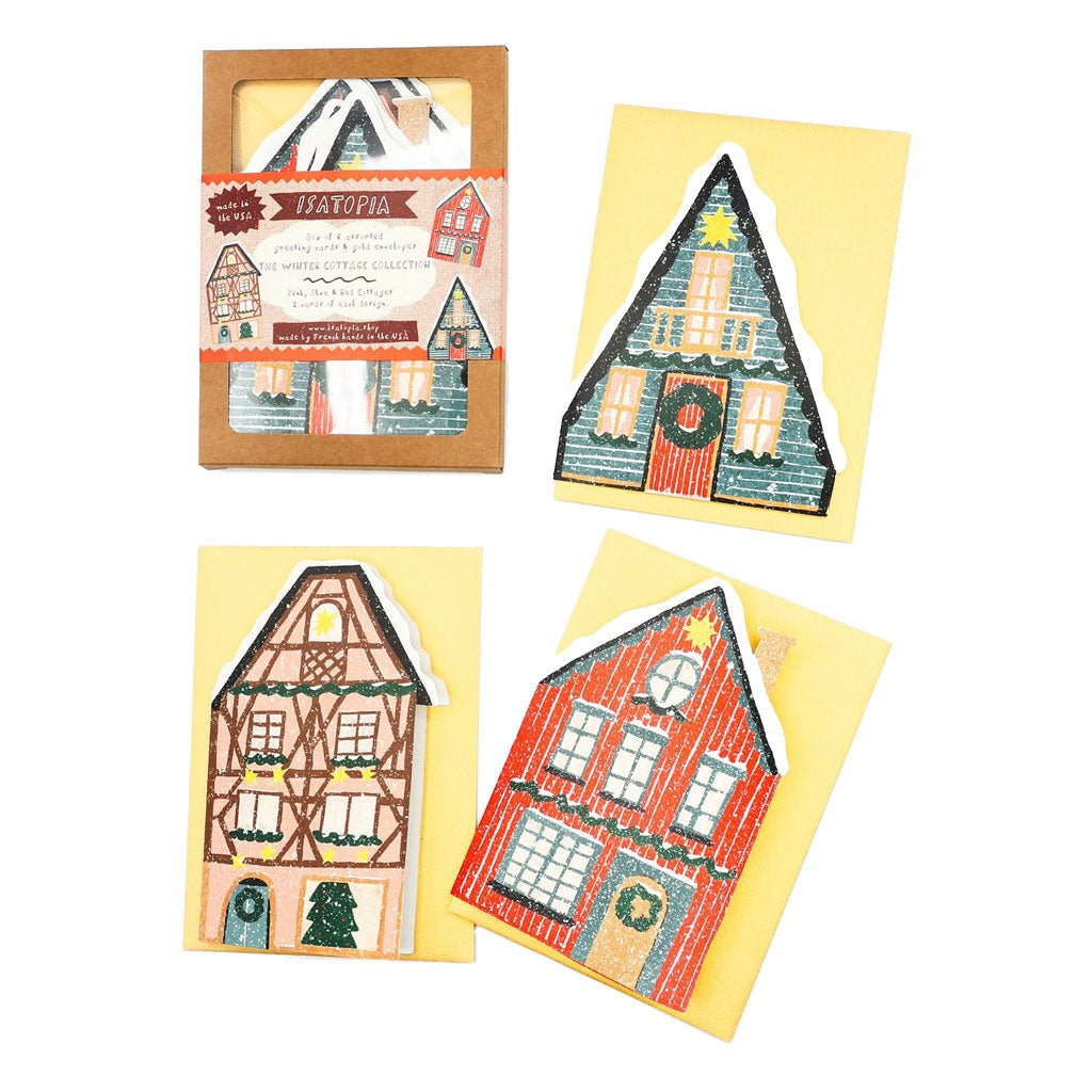 Winter Cottage Card Collection - Box of 6 Cards Boston General Store