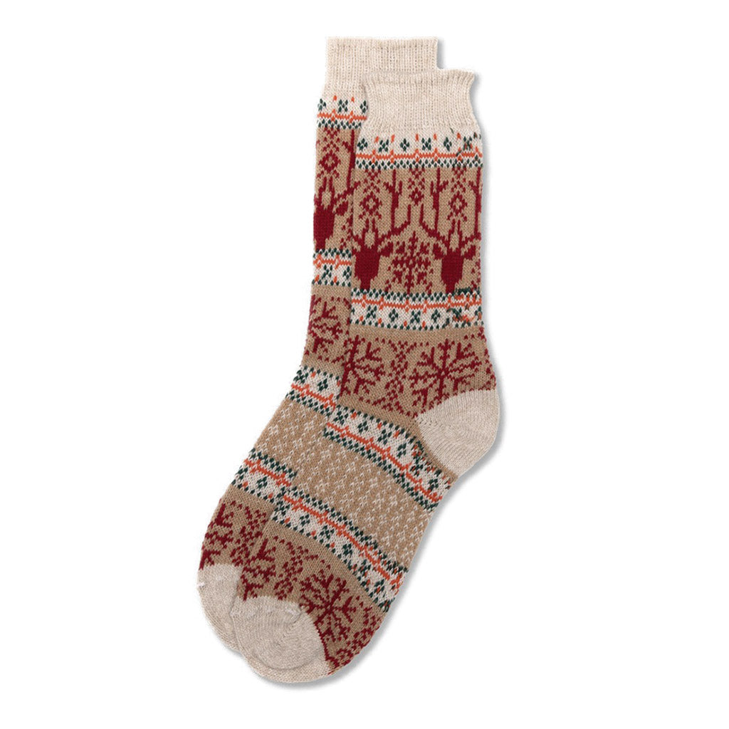 Women&#39;s Wool Fair Isle Socks Eggnog   at Boston General Store
