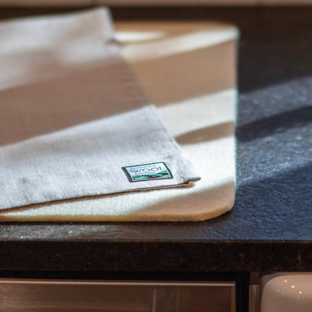 Wool Dish Drying Mat with Linen Sleeve Boston General Store