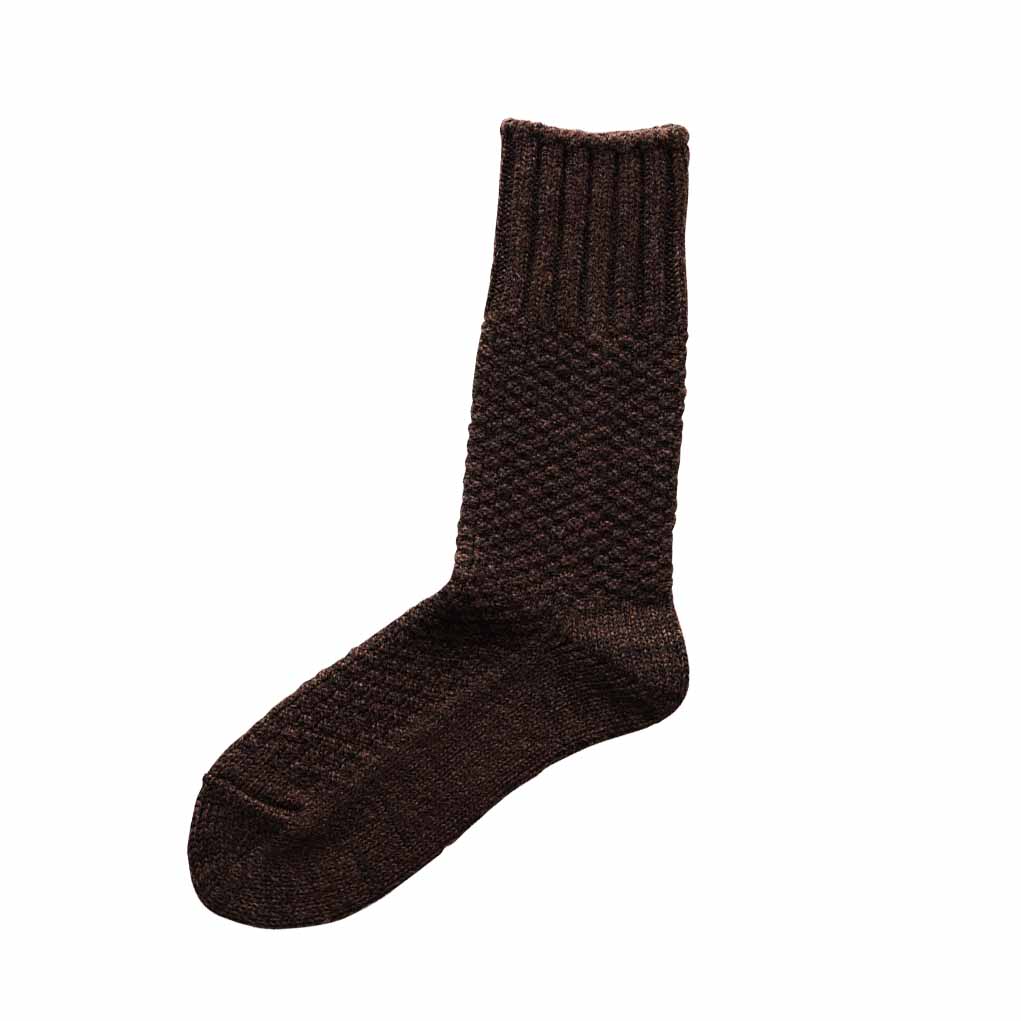 Wool Cotton Boot Socks Small Brown  at Boston General Store
