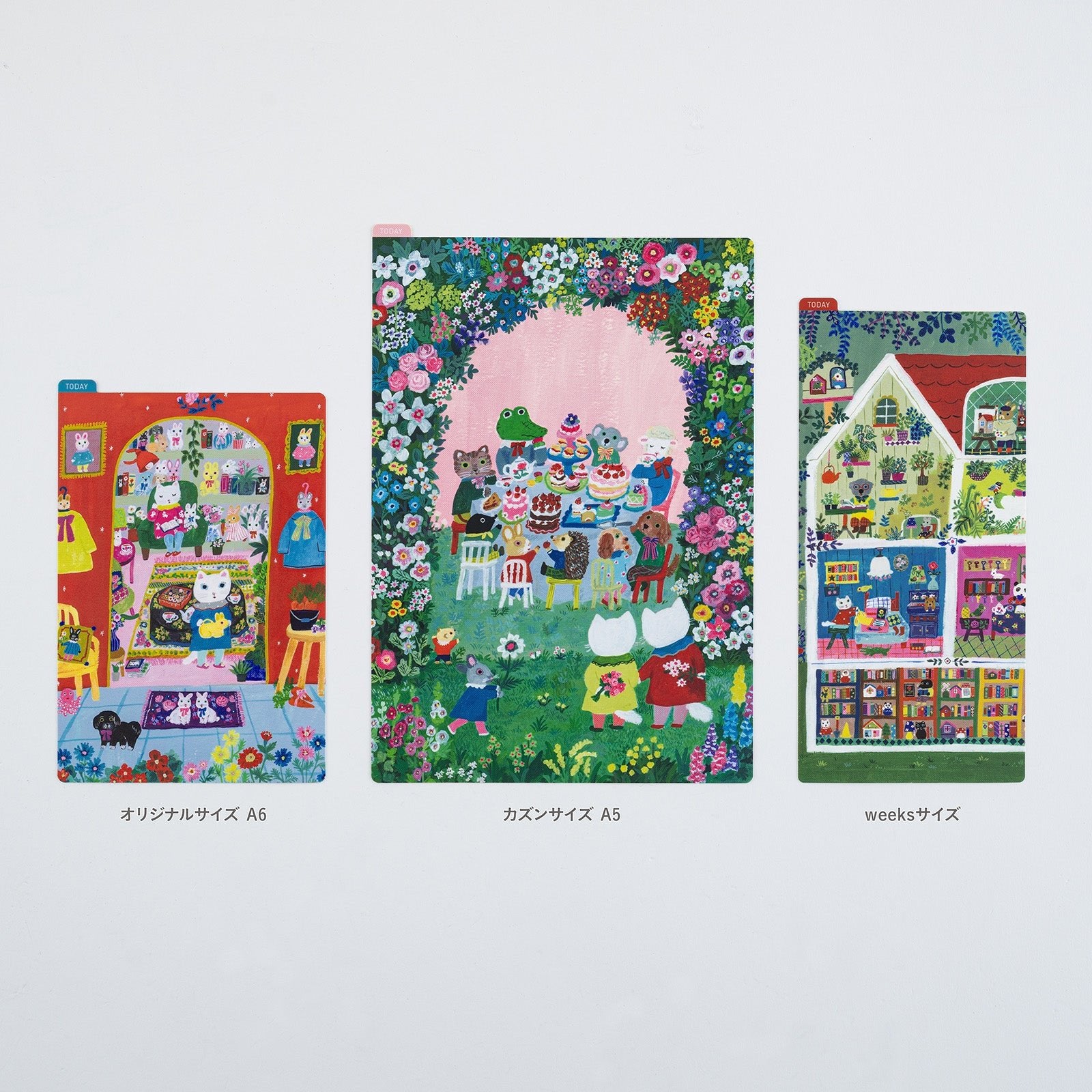 ◆ニチベイ◆ウッドブラインド◆W1220×H920◆O-2506BL7◆ Yumi Kitagishi: Hobonichi Pencil Board for Techo Weeks (Animal