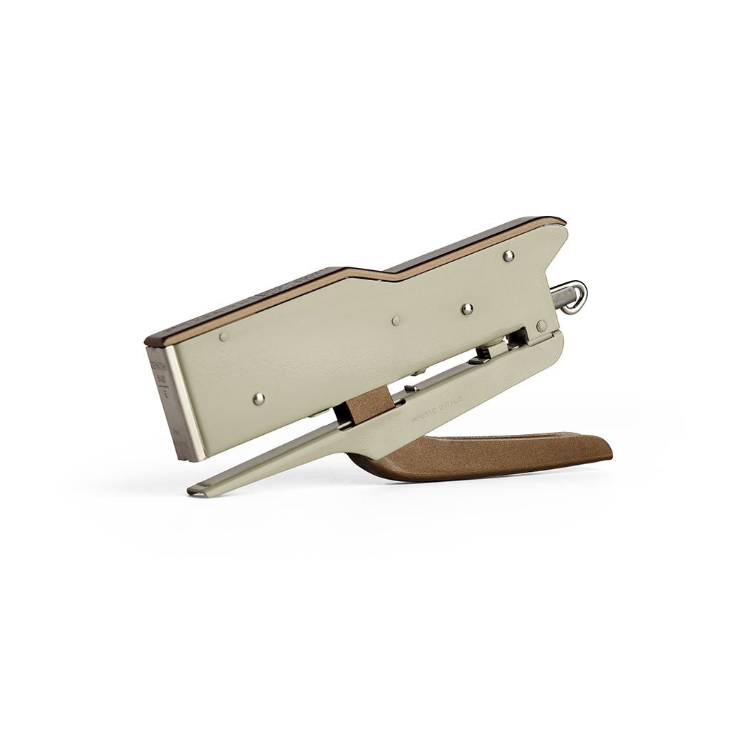 Handheld Zenith 548/E stapler with two toned beige and bronze body