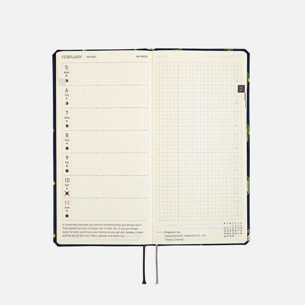 Hobonichi Techo Book Weeks - Bow &amp; Tie: Tiny Dragons    at Boston General Store
