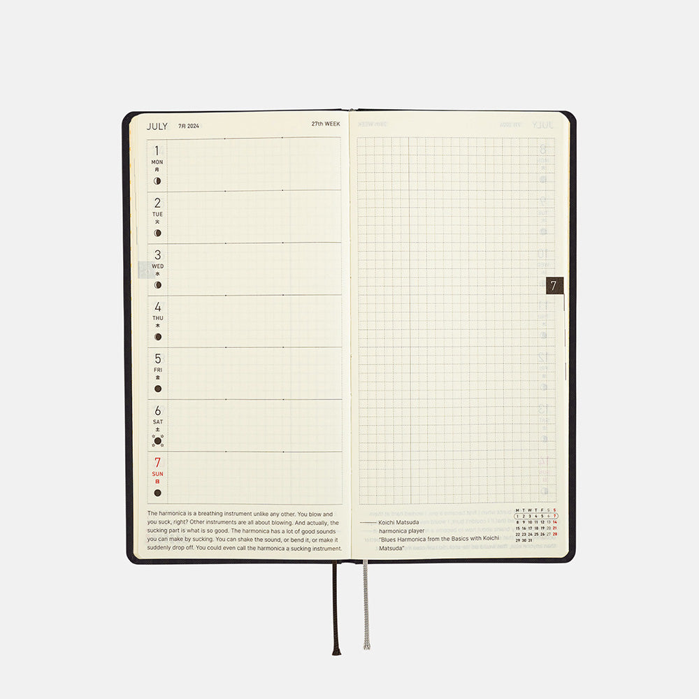 Hobonichi Techo Book Weeks - Paper Series: Black Gingham    at Boston General Store