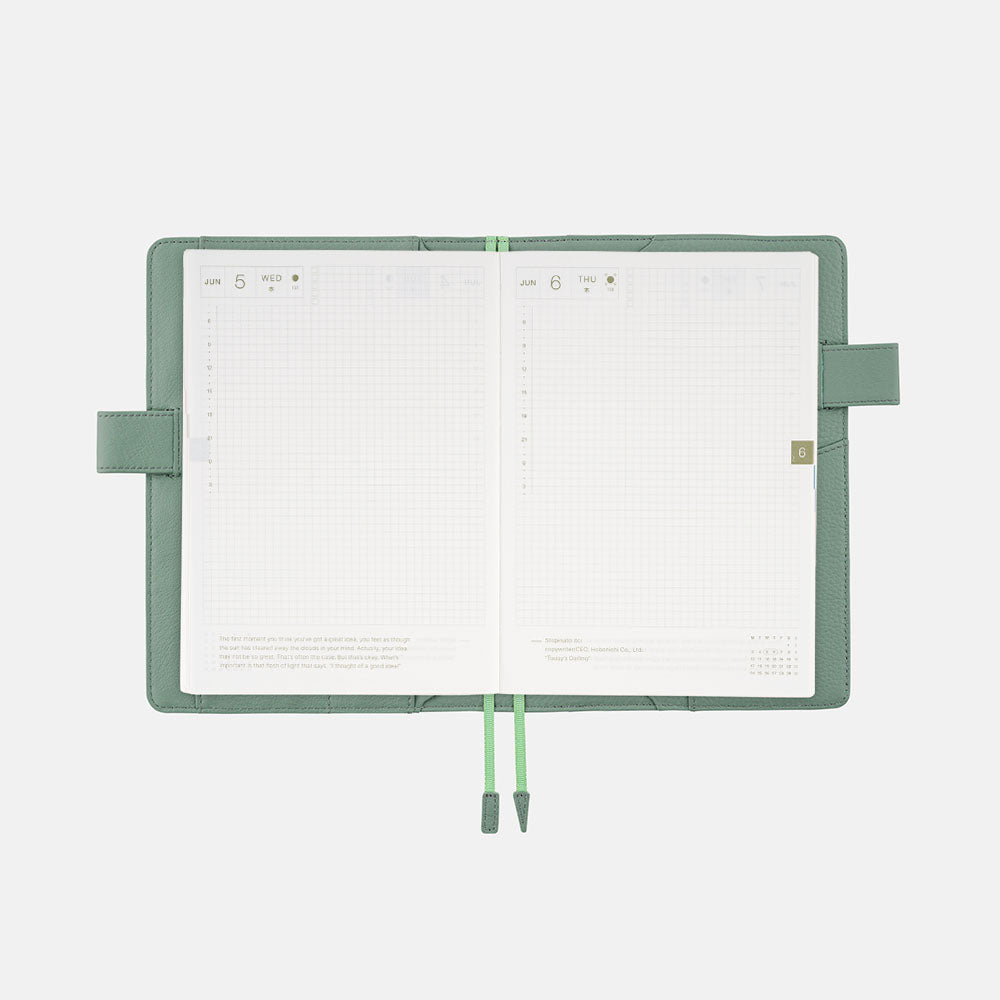 Hobonichi Techo Cover Cousin A5 - Leather: Water Green    at Boston General Store
