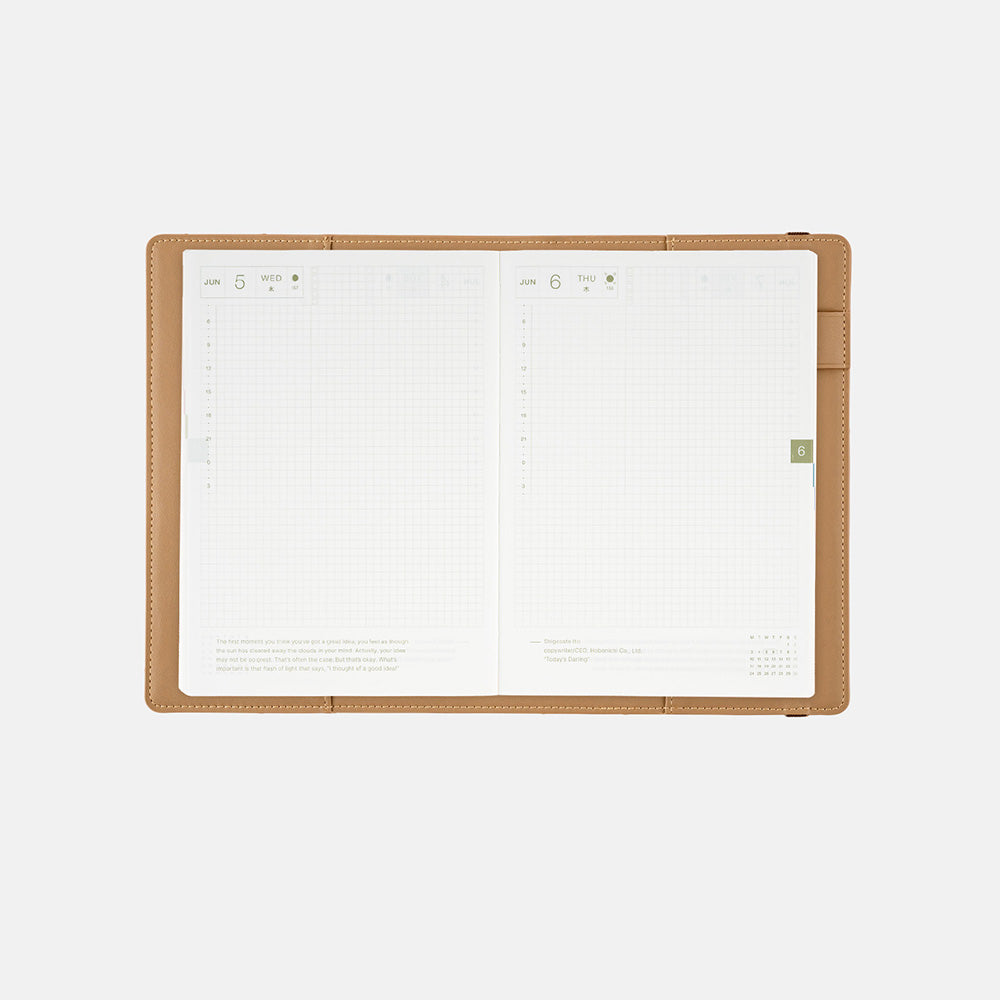 Hobonichi Techo Cover Cousin A5 - Have a Nice Day! Almond    at Boston General Store