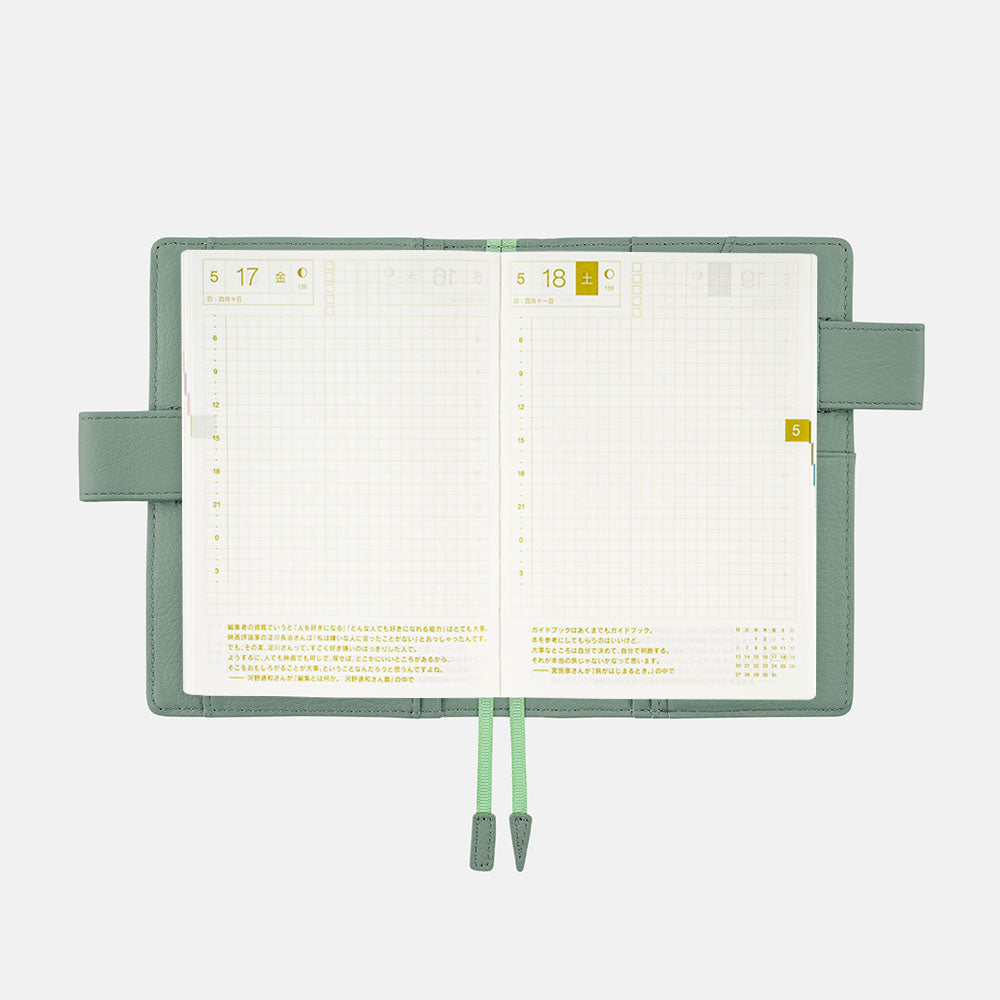 Hobonichi Techo Cover Original A6 - Leather: Water Green    at Boston General Store