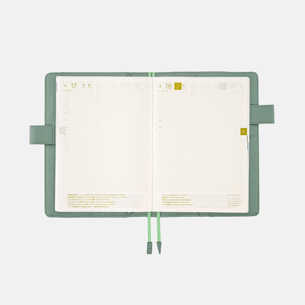 Hobonichi Techo Cover Cousin A5 - Leather: Water Green    at Boston General Store