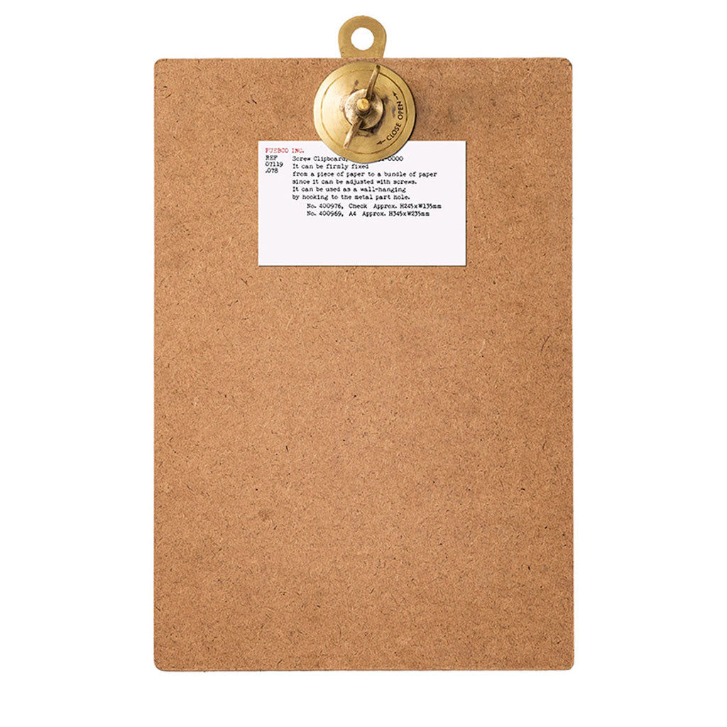 Brass Screw Clipboard A4   at Boston General Store