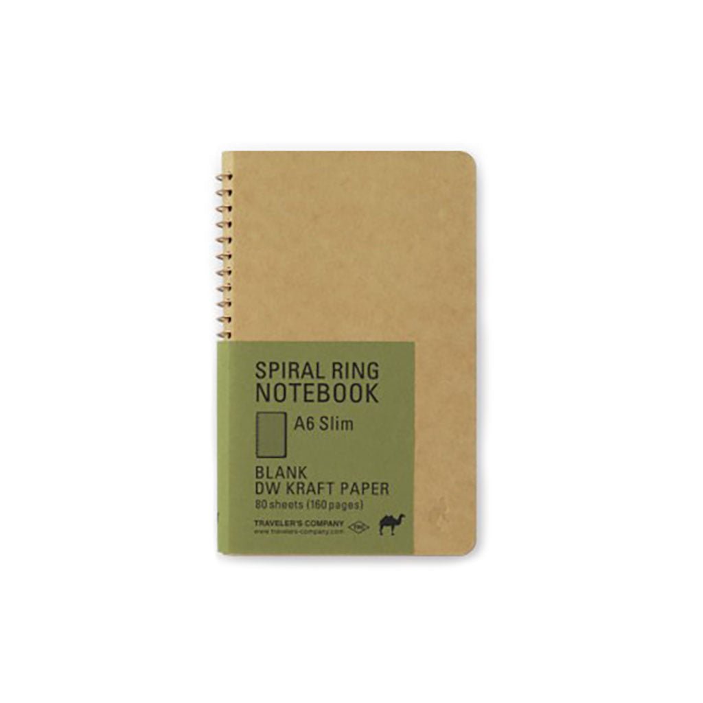 A6 Slim Spiral Ring Notebook Blank Kraft Paper   at Boston General Store