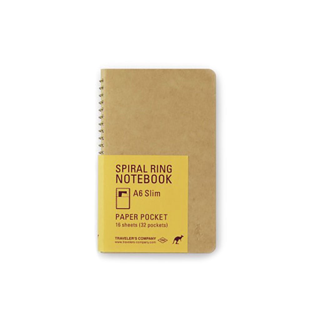 A6 Slim Spiral Ring Notebook Paper Pocket   at Boston General Store