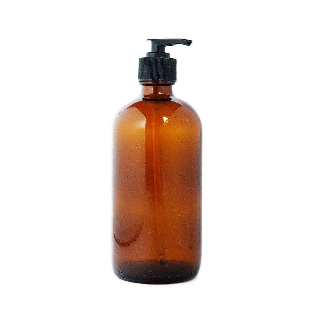 Amber Glass Pump Bottle 16 oz   at Boston General Store