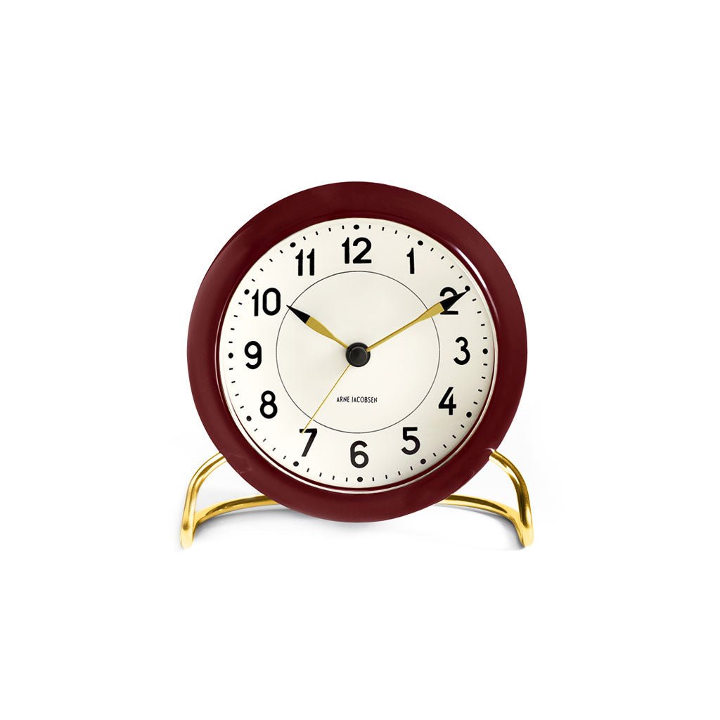 Arne Jacobsen Alarm Clock Burgundy   at Boston General Store