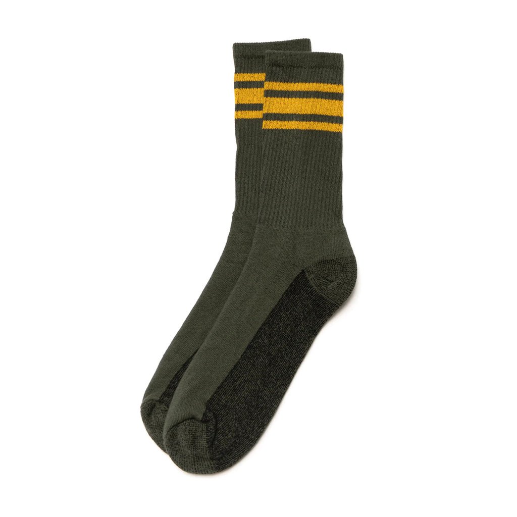 Athletic Stripe Sock Sage + Gold   at Boston General Store