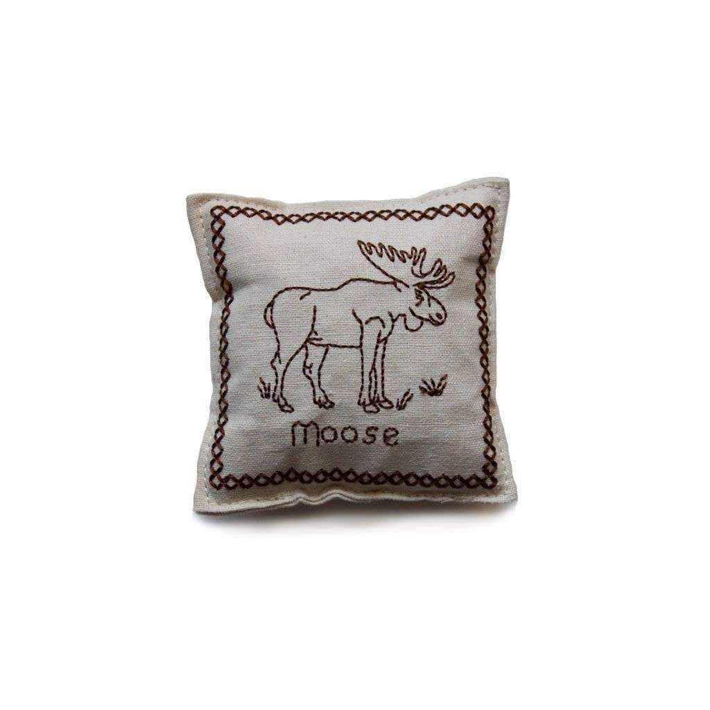 Balsam Fir Filled Pillows Embroidered Moose   at Boston General Store