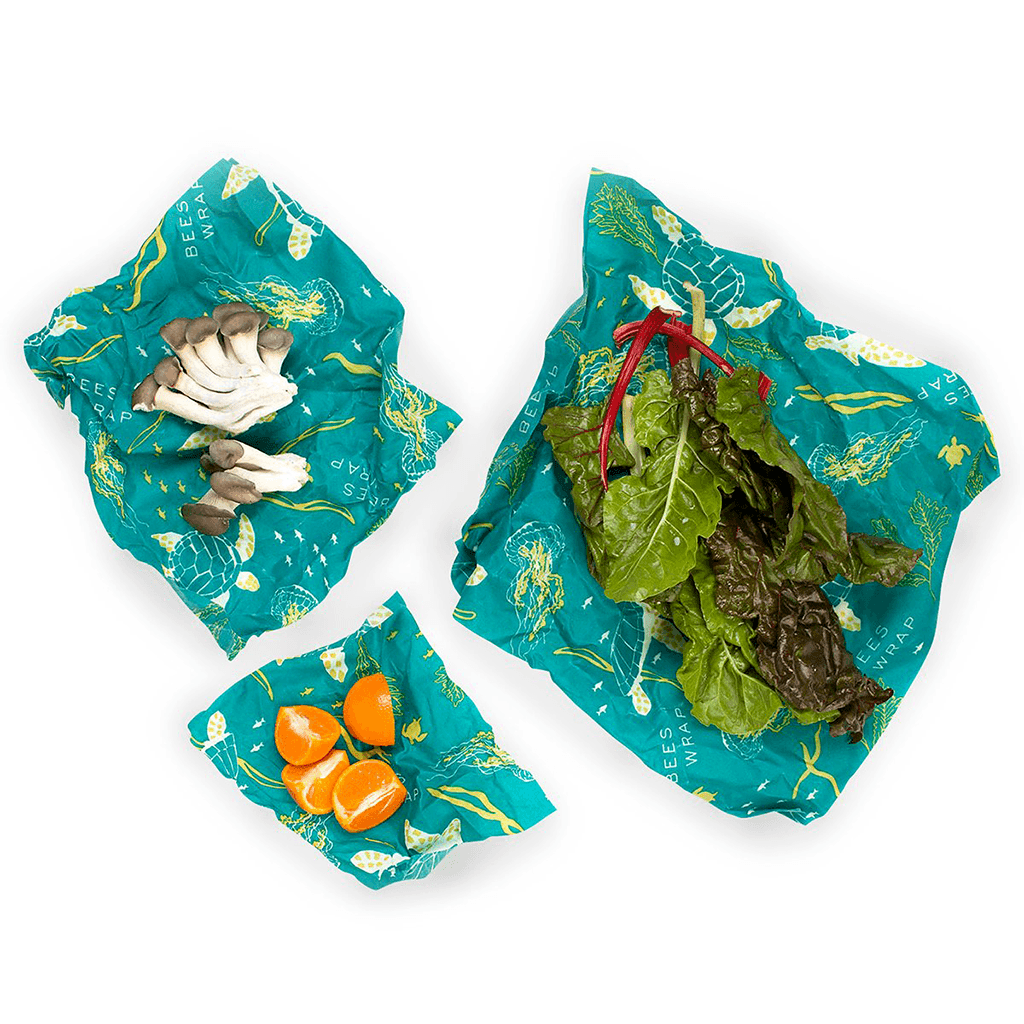 Bee&#39;s Wrap Assorted 3-pack Ocean Print   at Boston General Store