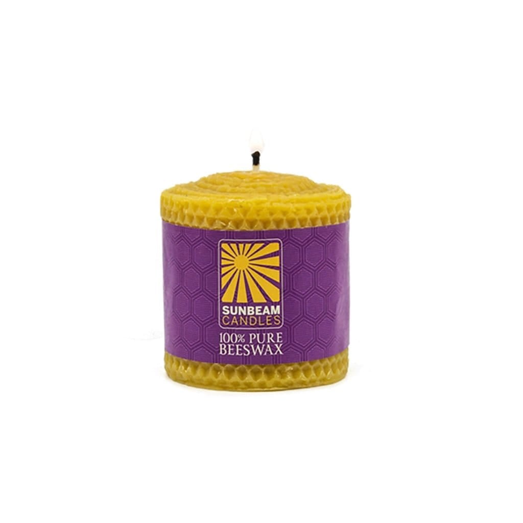 Beeswax Honeycomb Pillar Candles 3&quot; x 3&quot;   at Boston General Store