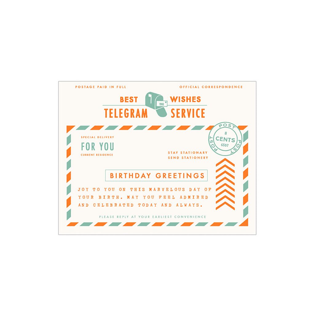 Birthday Telegram Card    at Boston General Store